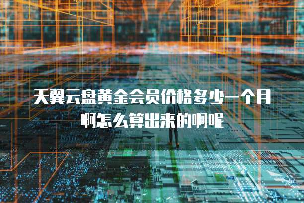 天翼云盘黄金会员价格多少一个月啊怎么算出来的啊呢