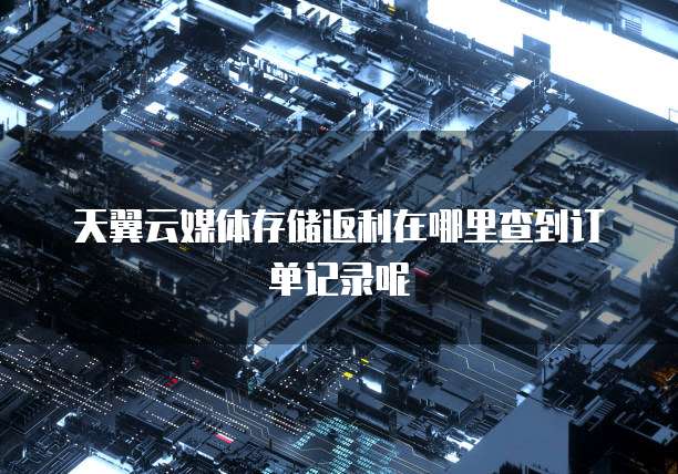 天翼云媒体存储返利在哪里查到订单记录呢