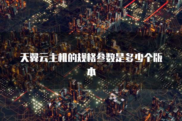 天翼云主机的规格参数是多少个版本