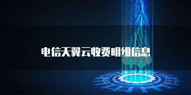 电信天翼云收费明细信息
