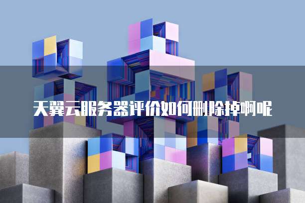 天翼云服务器评价如何删除掉啊呢