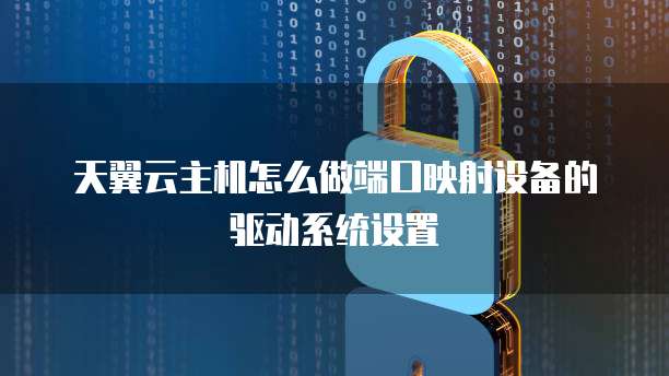 天翼云主机怎么做端口映射设备的驱动系统设置