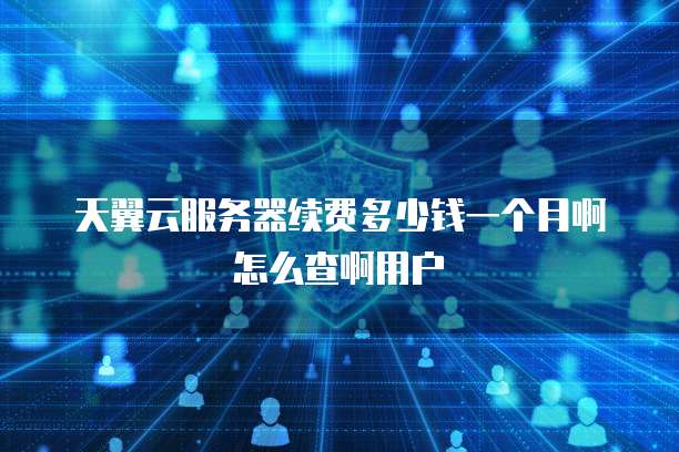 天翼云服务器续费多少钱一个月啊怎么查啊用户
