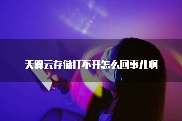 天翼云存储打不开怎么回事儿啊