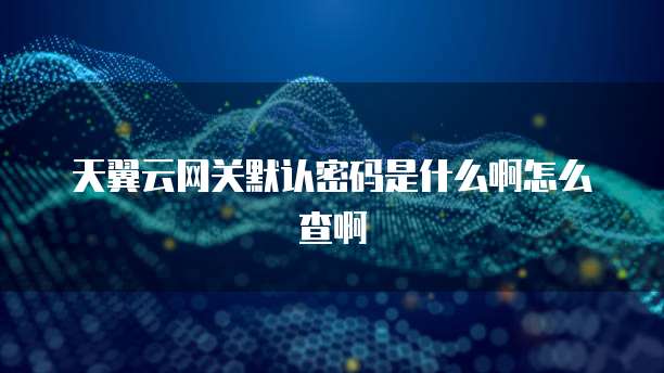天翼云网关默认密码是什么啊怎么查啊