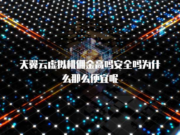 天翼云虚拟机佣金高吗安全吗为什么那么便宜呢