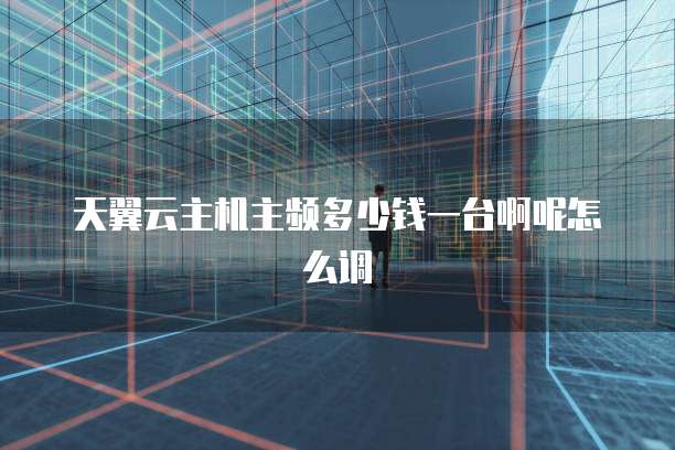 天翼云主机主频多少钱一台啊呢怎么调