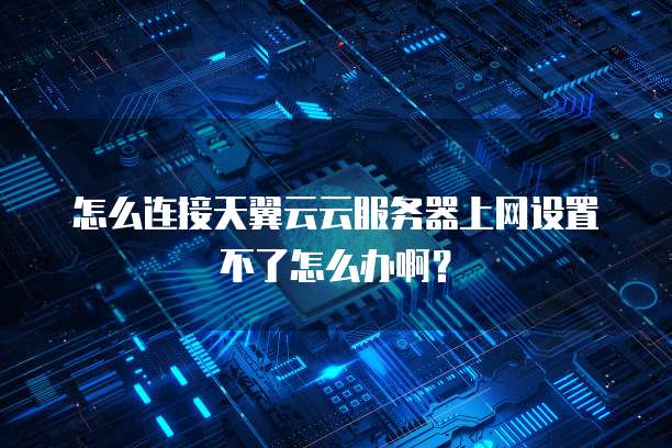 怎么连接天翼云云服务器上网设置不了怎么办啊？