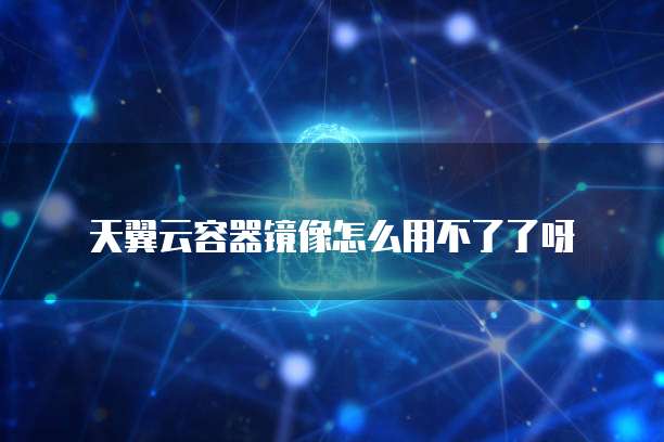 天翼云容器镜像怎么用不了了呀