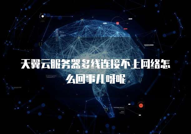 天翼云服务器多线连接不上网络怎么回事儿呀呢