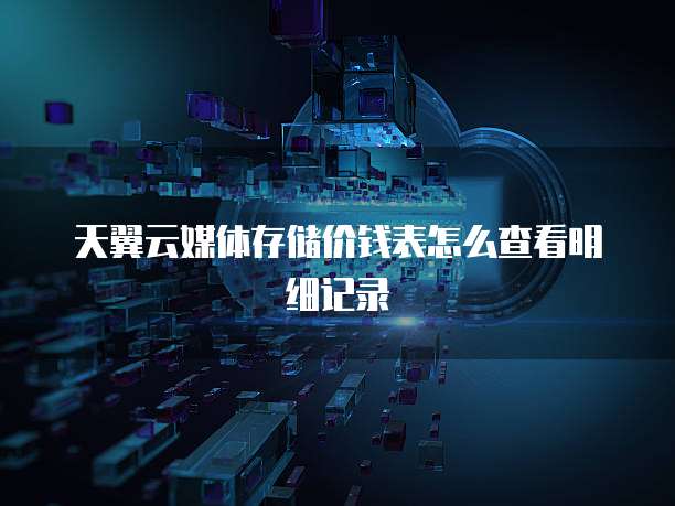 天翼云媒体存储价钱表怎么查看明细记录