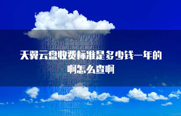 天翼云盘收费标准是多少钱一年的啊怎么查啊