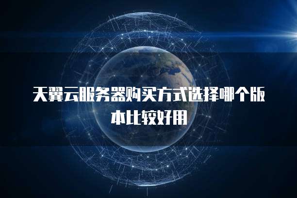 天翼云服务器购买方式选择哪个版本比较好用
