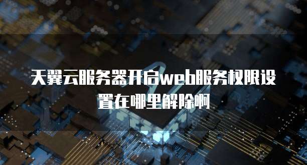 天翼云服务器开启web服务权限设置在哪里解除啊
