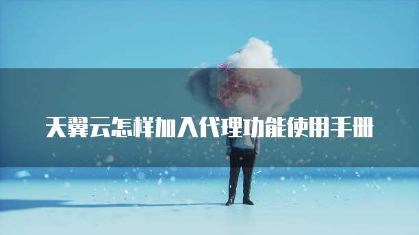 天翼云怎样加入代理功能使用手册