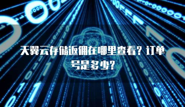 天翼云存储返佣在哪里查看？订单号是多少？