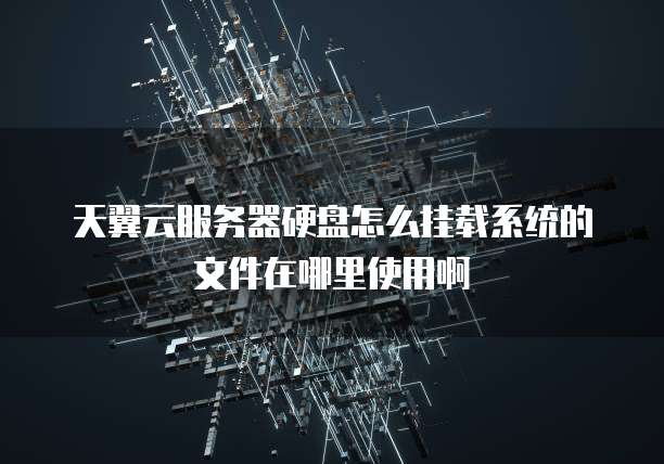 天翼云服务器硬盘怎么挂载系统的文件在哪里使用啊