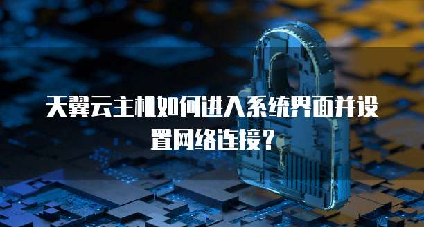 天翼云主机如何进入系统界面并设置网络连接?