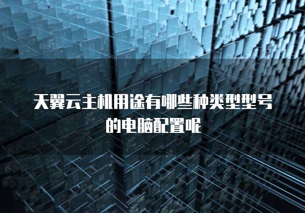 天翼云主机用途有哪些种类型型号的电脑配置呢
