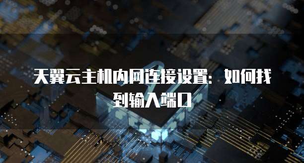 天翼云主机内网连接设置:如何找到输入端口
