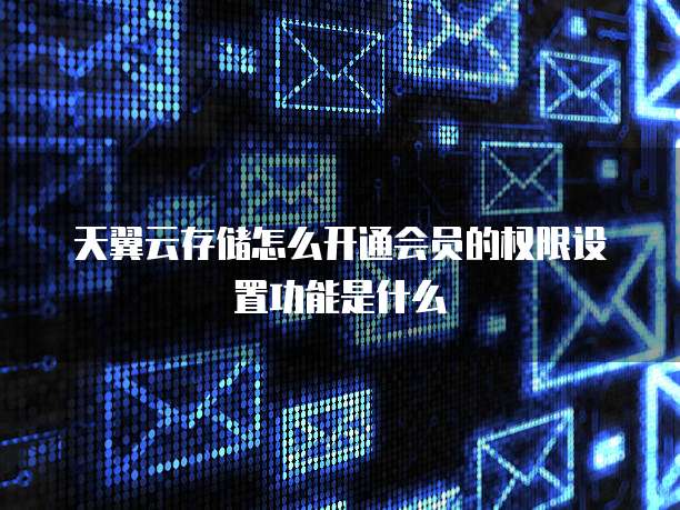 天翼云存储怎么开通会员的权限设置功能是什么
