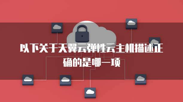 以下关于天翼云弹性云主机描述正确的是哪一项