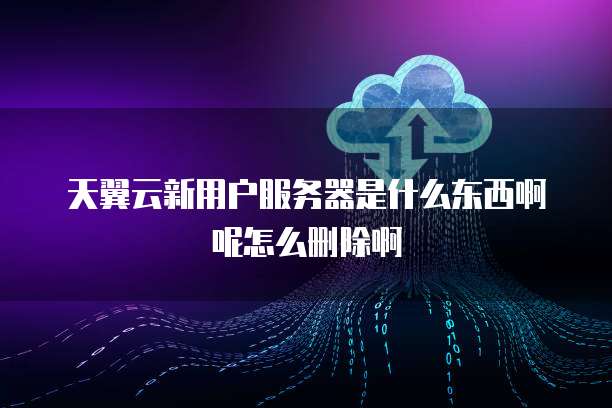 天翼云新用户服务器是什么东西啊呢怎么删除啊