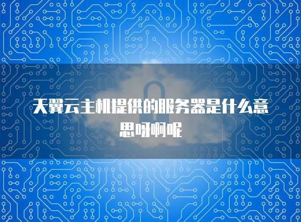 天翼云主机提供的服务器是什么意思呀啊呢