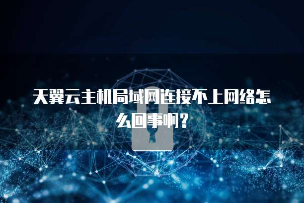 天翼云主机局域网连接不上网络怎么回事啊?