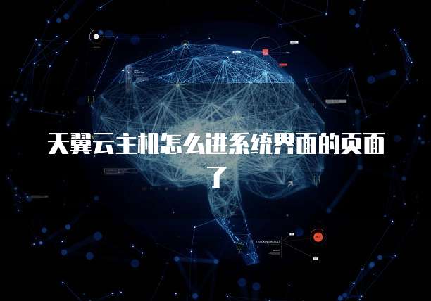 天翼云主机怎么进系统界面的页面了