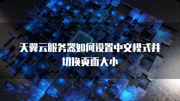 天翼云服务器如何设置中文模式并切换页面大小