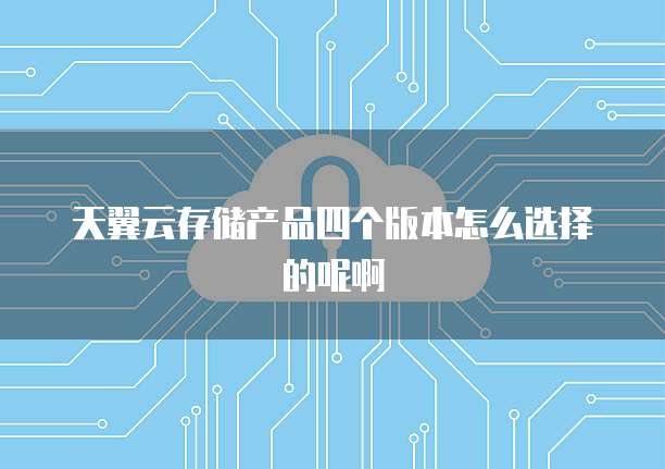 天翼云存储产品四个版本怎么选择的呢啊