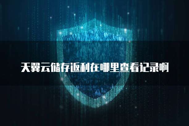 天翼云储存返利在哪里查看记录啊