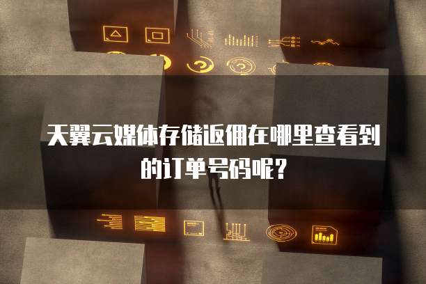 天翼云媒体存储返佣在哪里查看到的订单号码呢?
