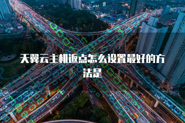 天翼云主机返点怎么设置最好的方法是