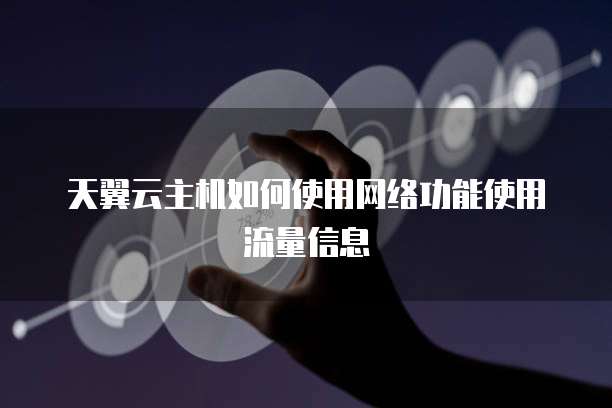 天翼云主机如何使用网络功能使用流量信息