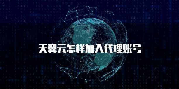 天翼云怎样加入代理账号
