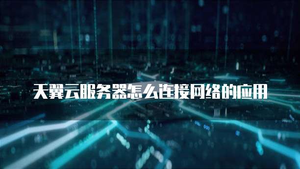 天翼云服务器怎么连接网络的应用