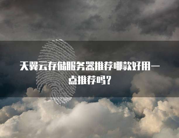 天翼云存储服务器推荐哪款好用一点推荐吗?