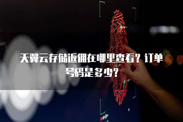 天翼云存储返佣在哪里查看？订单号码是多少？