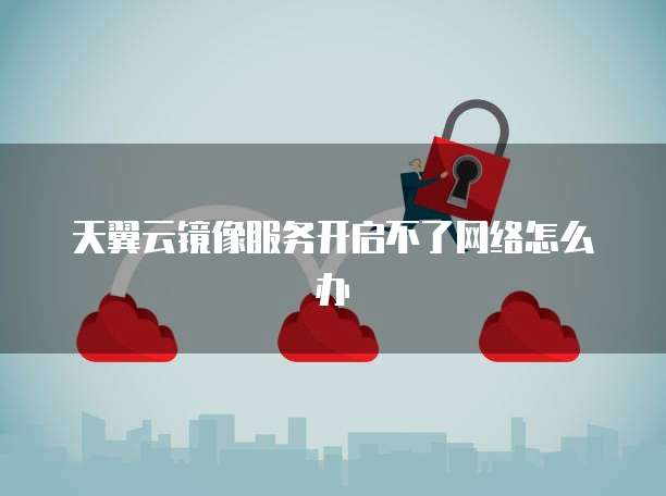 天翼云镜像服务开启不了网络怎么办