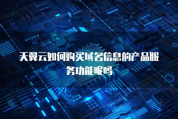 天翼云如何购买域名信息的产品服务功能呢吗