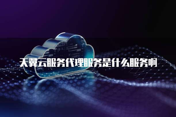 天翼云服务代理服务是什么服务啊
