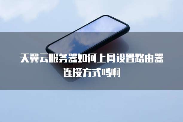天翼云服务器如何上网设置路由器连接方式吗啊