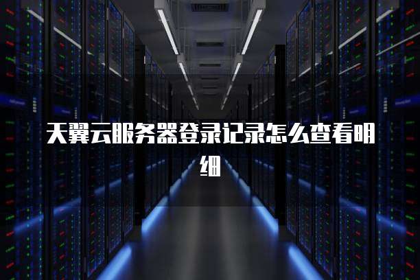 天翼云服务器登录记录怎么查看明细