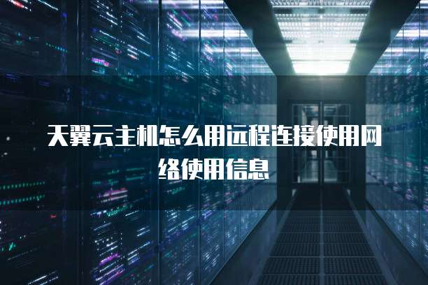天翼云主机怎么用远程连接使用网络使用信息