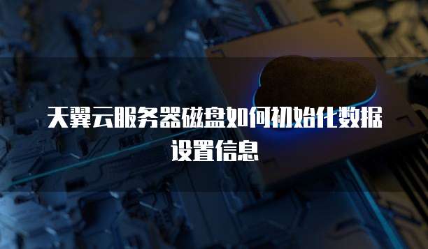 天翼云服务器磁盘如何初始化数据设置信息