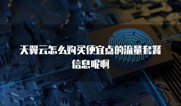 天翼云怎么购买便宜点的流量套餐信息呢啊