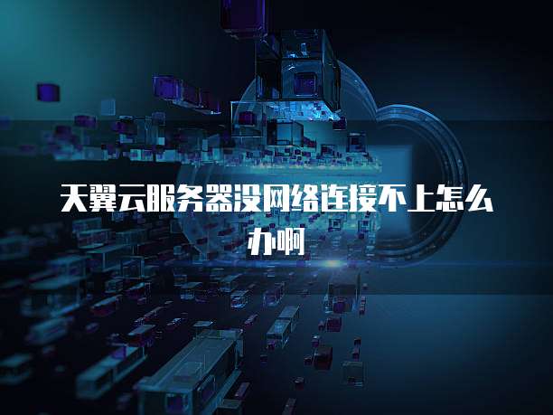 天翼云服务器没网络连接不上怎么办啊