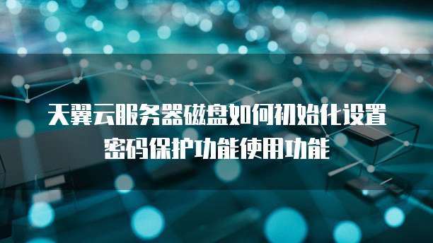 天翼云服务器磁盘如何初始化设置密码保护功能使用功能